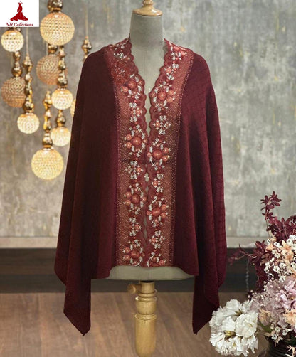 Women's knitted stole cum cape Style 2 - detail view