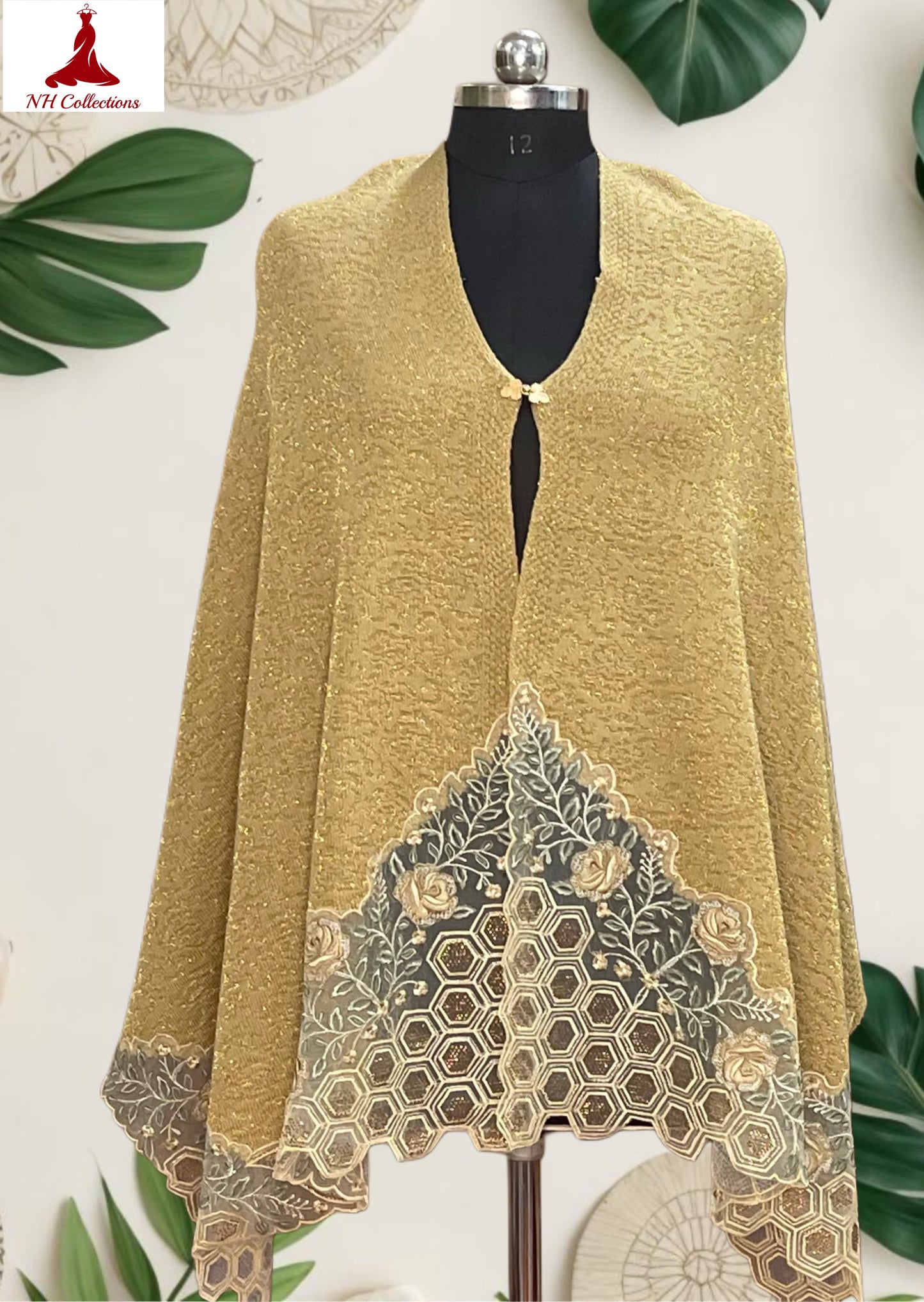 Women's embroidered Cape with applique work Style 4