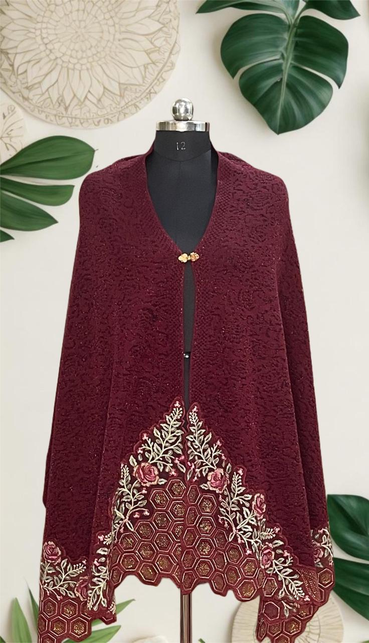 Women's embroidered Cape with applique work Style 4