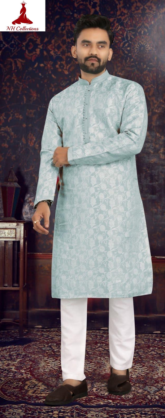 Men's kurta set in heavy jacquard from L to 2XL