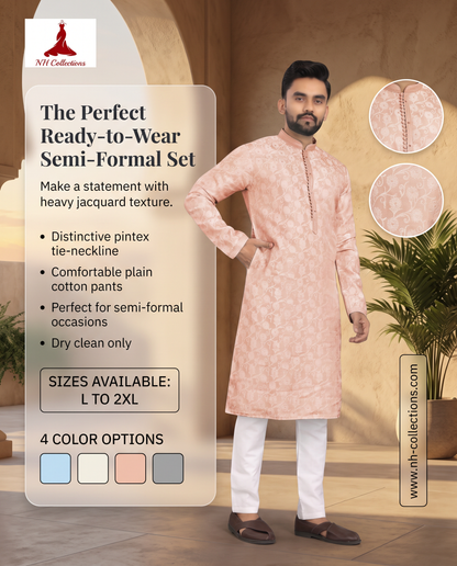 Men's kurta set in heavy jacquard from L to 2XL - product image 11