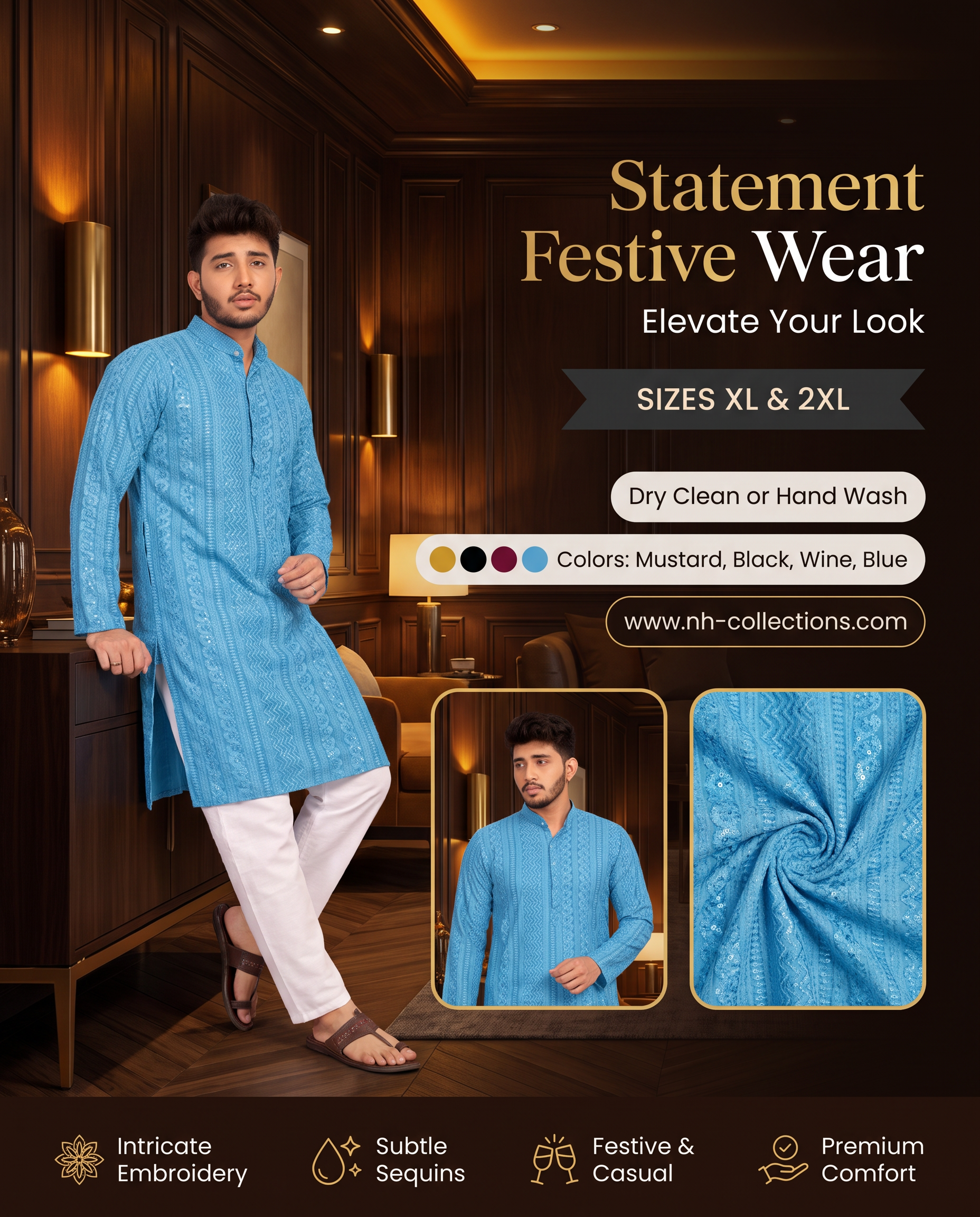 Men's chicken work kurta in XL & 2XL - product image 10