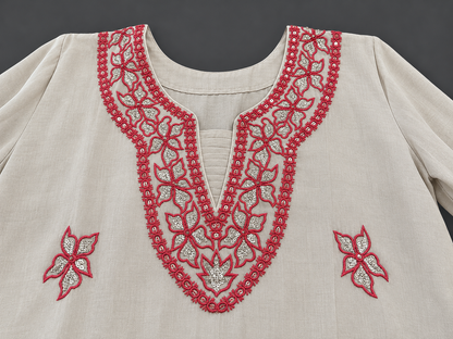 Women's Soft Twill Organza Kurta set in L & 2XL