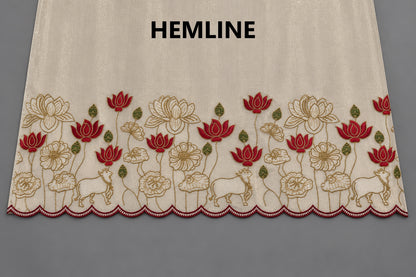 Women's Shimmer Silk Pichwai inspired embroidery Kurta Set in S & M