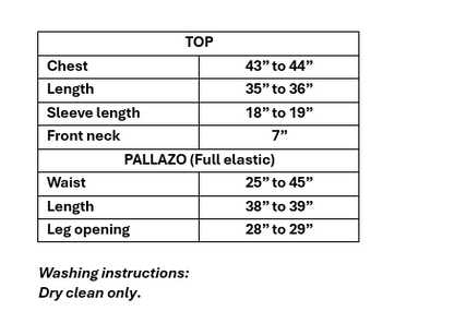 Women's baby pink embroidered bead work kurta with pallazo in 2XL