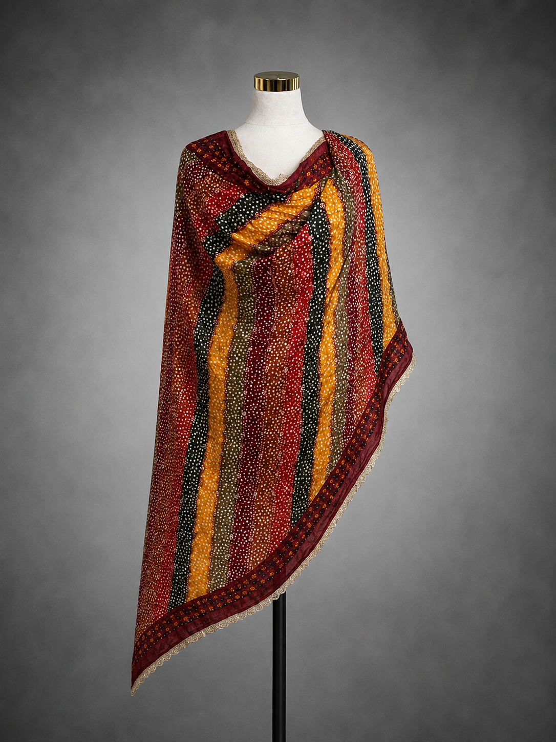 Women's Multicolored Jaipuri Bandhej Dupatta