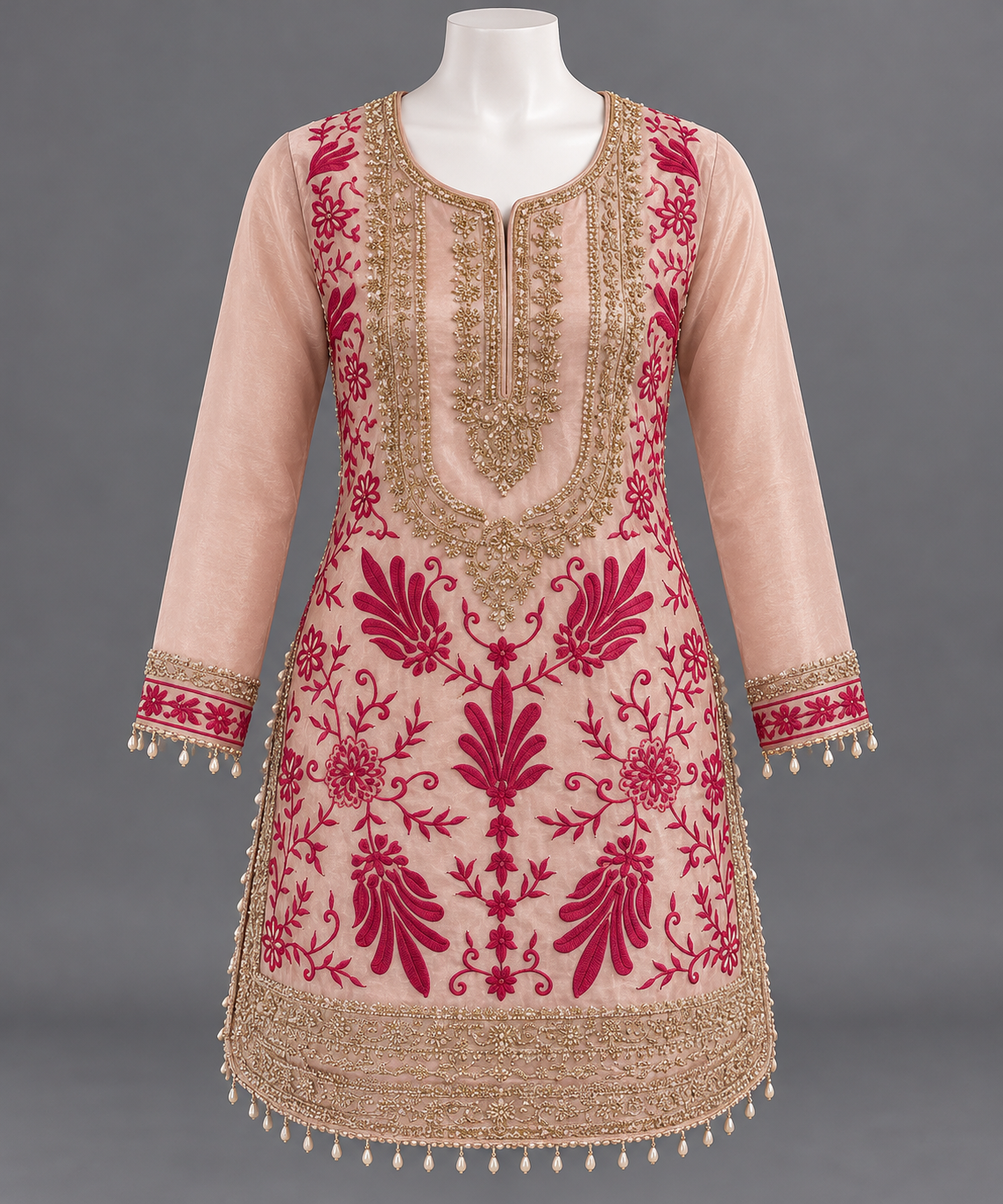 Women's Shimmer Silk Apple Cut Kurta Palazzo Set in L