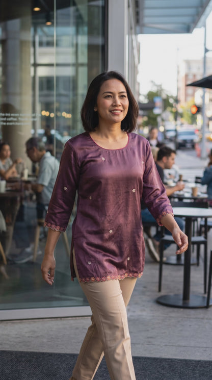 Women's muslin silk blouse in L