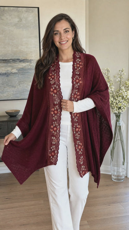 Women's knitted stole cum cape Style 2