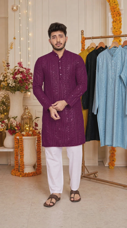 Men's chicken work kurta in XL & 2XL