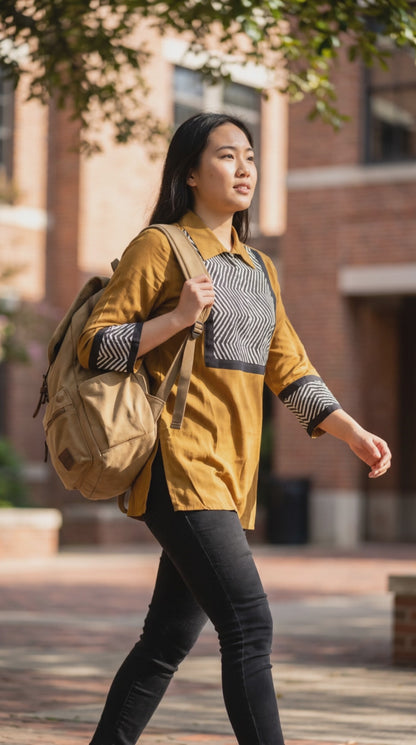 Women's brownish yellow blouse in M