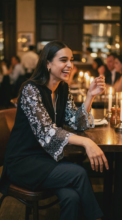 Women's Black georgette blouse