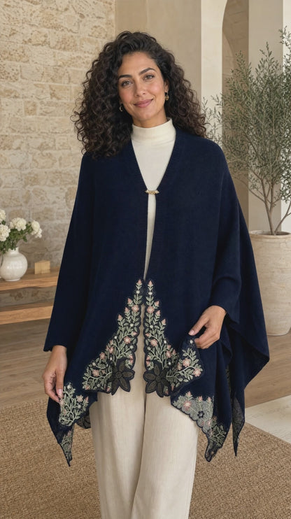 Women's knitted Stole cum cape Style 1