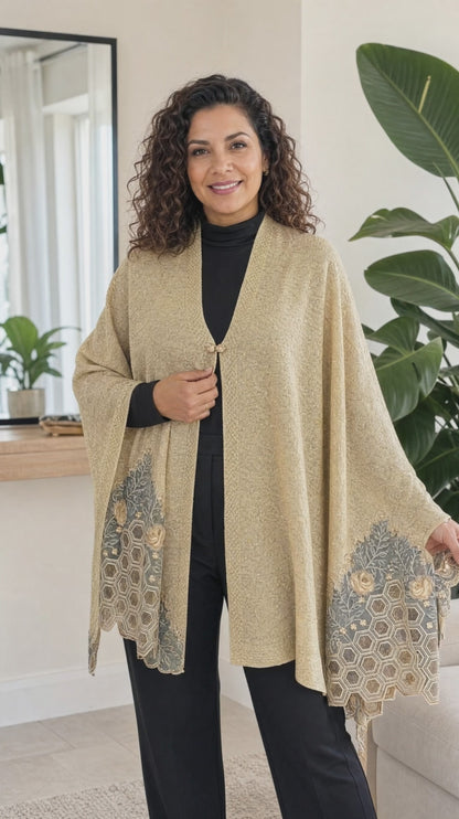 Women's embroidered Cape with applique work Style 4